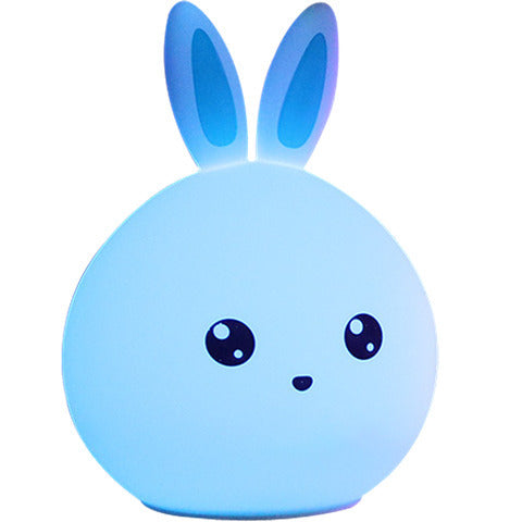 Cute rabbit night light cute bear silicone light colorful USB remote control pat cartoon cartoon vent atmosphere decompression lamp